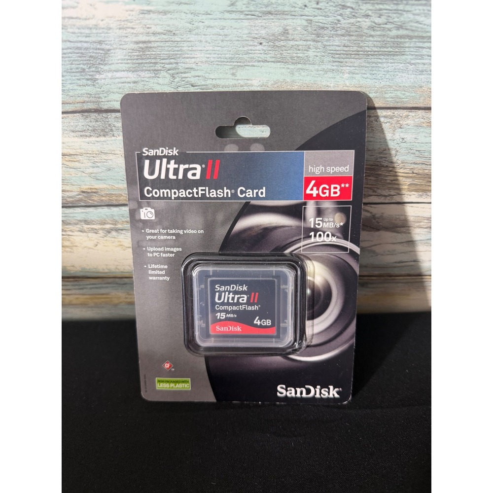SanDisk CompactFlash Card 4GB Black/Red NEW Ultra II 15MB/s 100x SDCFH-004G-A11